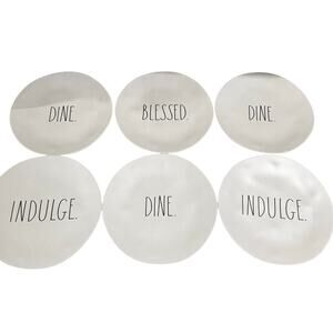 Set of 6 Rae Dunn 10" Melamine Plates Artisan Collection by Magenta White Black